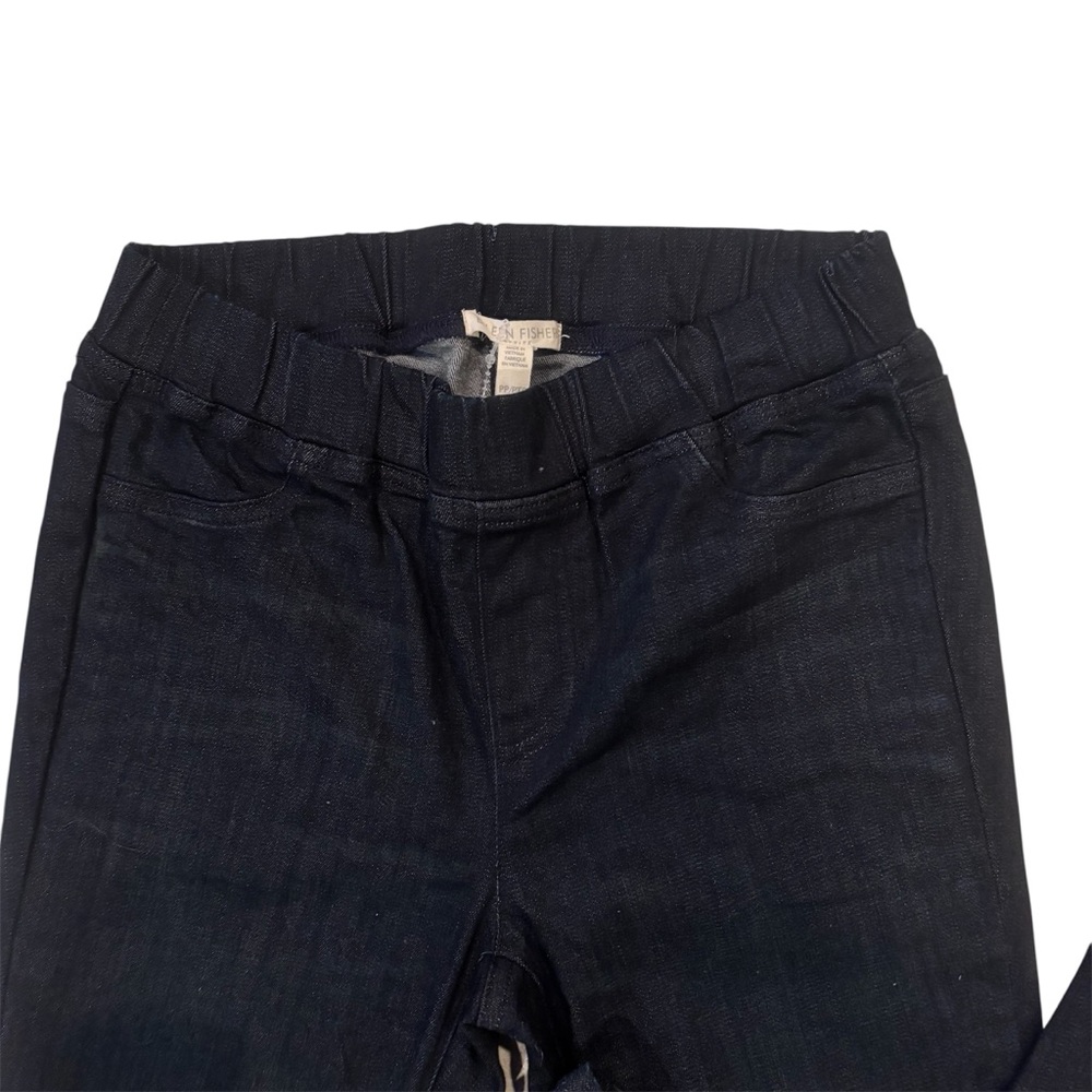 Eileen Fisher Navy Stretch Denim Organic Cotton Petite Size 2P - Picture 7 of 11